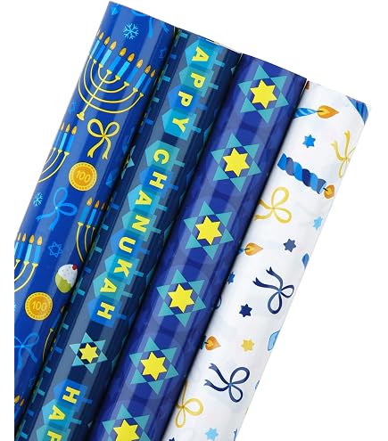 Amazon | Izzy 'n' Dizzy Hanukah 包装紙 - エクストラワイド マルチ